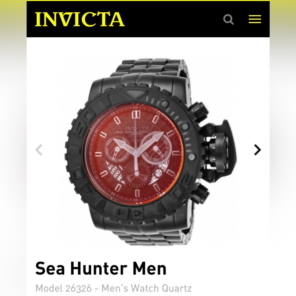 NWT Invicta Sea Hunter Men's Watch - Black